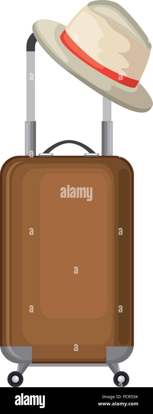 suitcase travel with summer hat Stock Vector Image & Art - Alamy