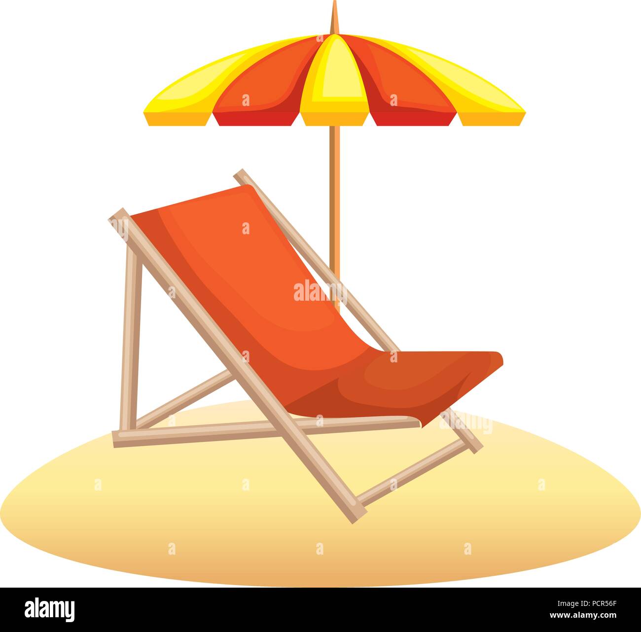 beach chair with umbrella Stock Vector Image & Art - Alamy