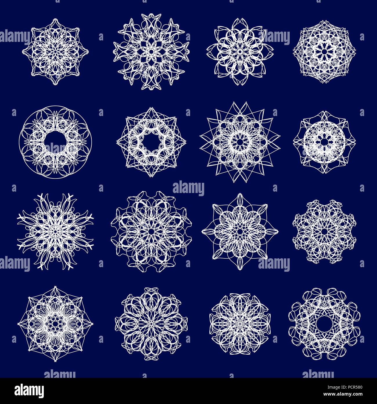 Ornamental Line Pattern. Round Texture. Geometric Ornament Stock Vector
