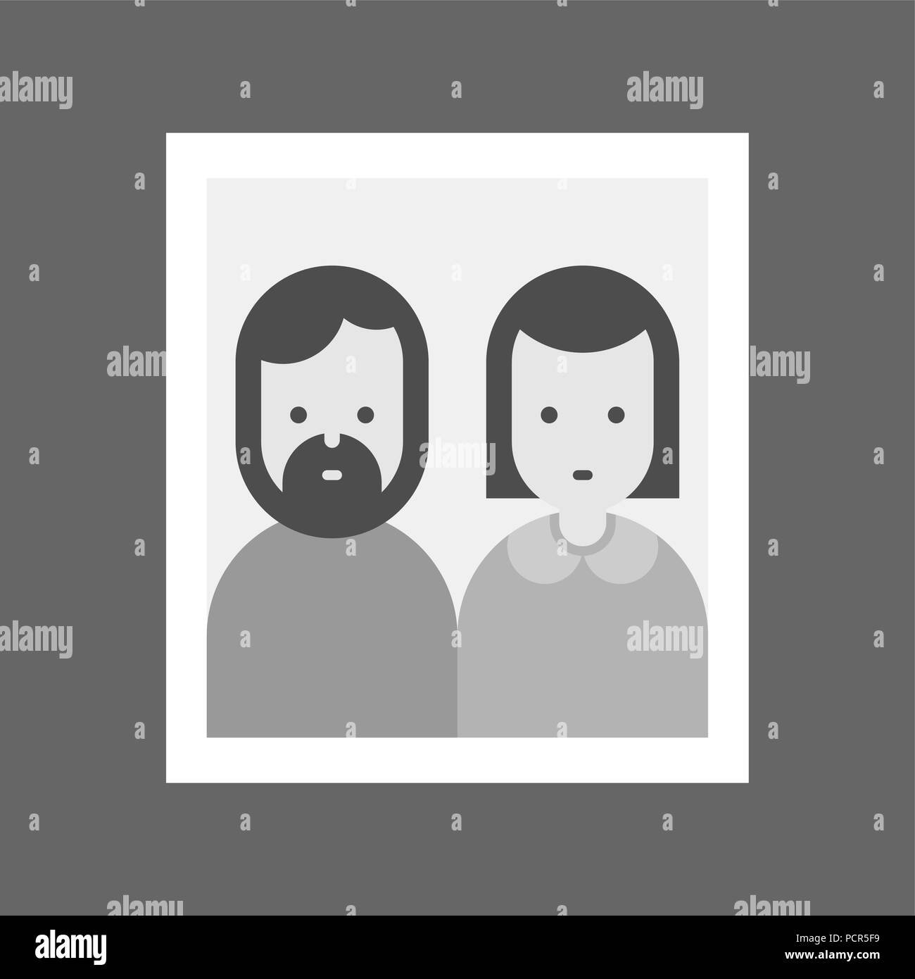 Portrait of parents in frame. Mom and dad. Family photo. Vector ...