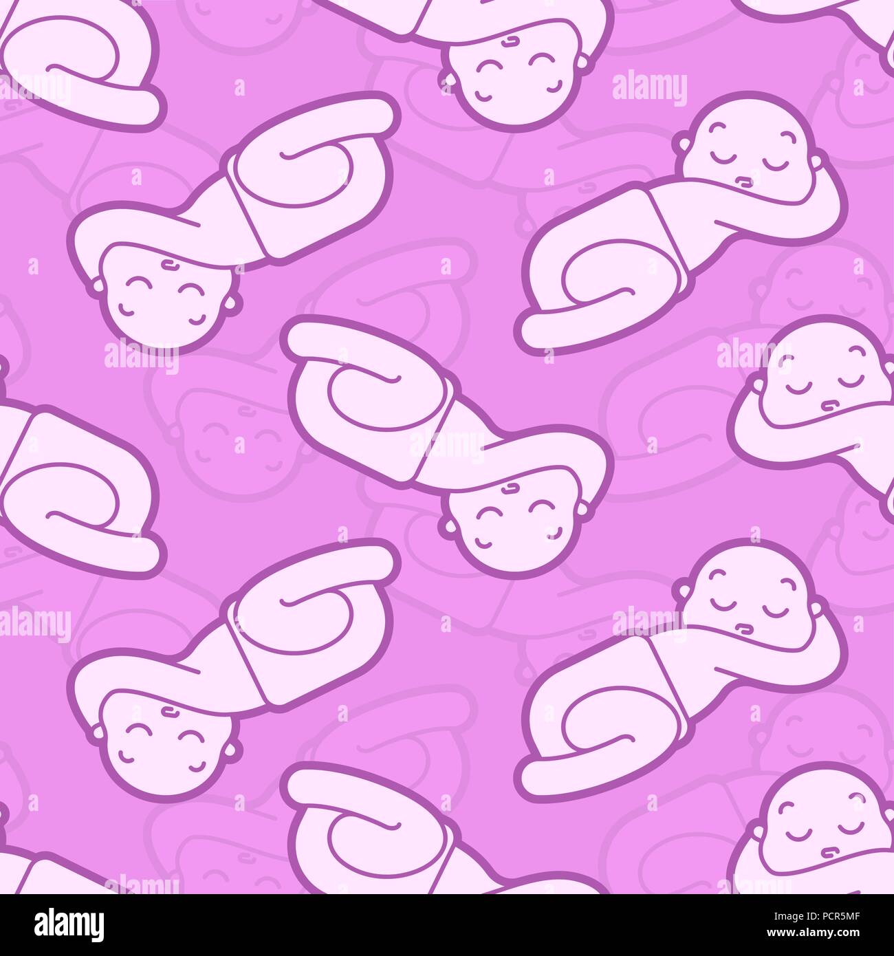 Baby pattern seamless. Newborn background. kid in diaper. Vector
