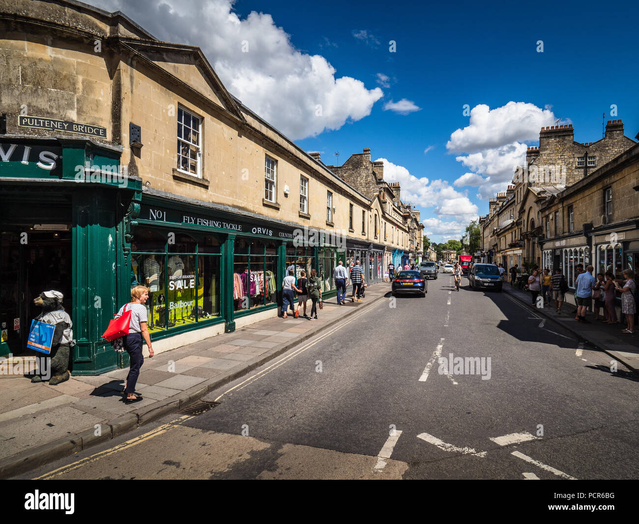 Bath Tourism - Pulteney Bridge in the historic centre of Bath, Somerset, UK. The bridge was completed 1774, designed by Robert Adam - Palladian style Stock Photo