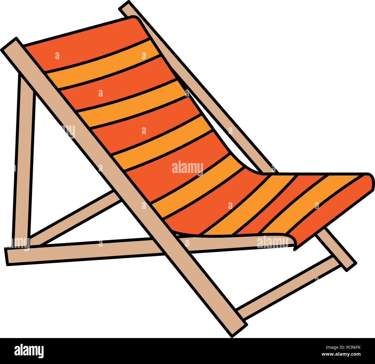 wooden beach chair icon Stock Vector Image & Art - Alamy