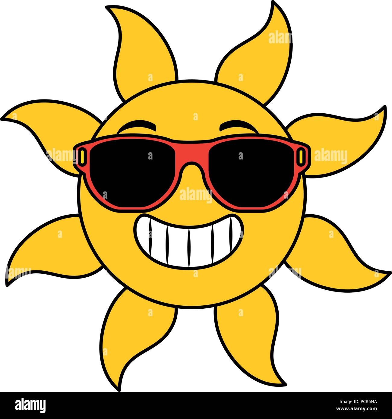 summer sun with sunglasses Stock Vector Image & Art - Alamy