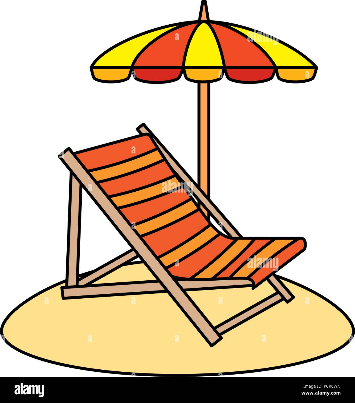 beach chair with umbrella Stock Vector Image & Art - Alamy