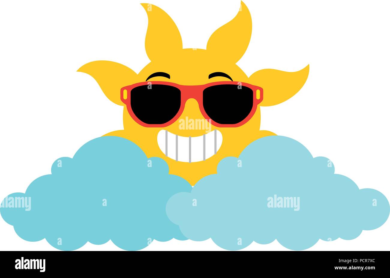 summer sun with sunglasses Stock Vector Image & Art - Alamy