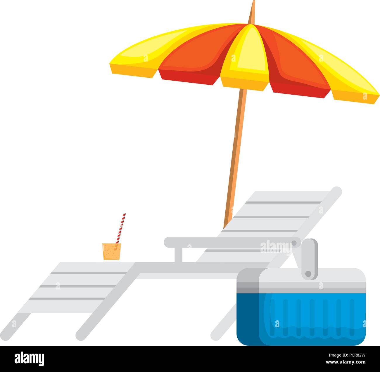 beach chair with umbrella Stock Vector Image & Art - Alamy