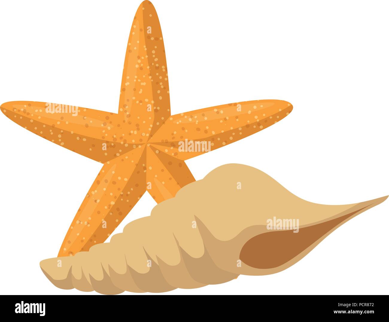 starfish with snail shell Stock Vector Image & Art - Alamy