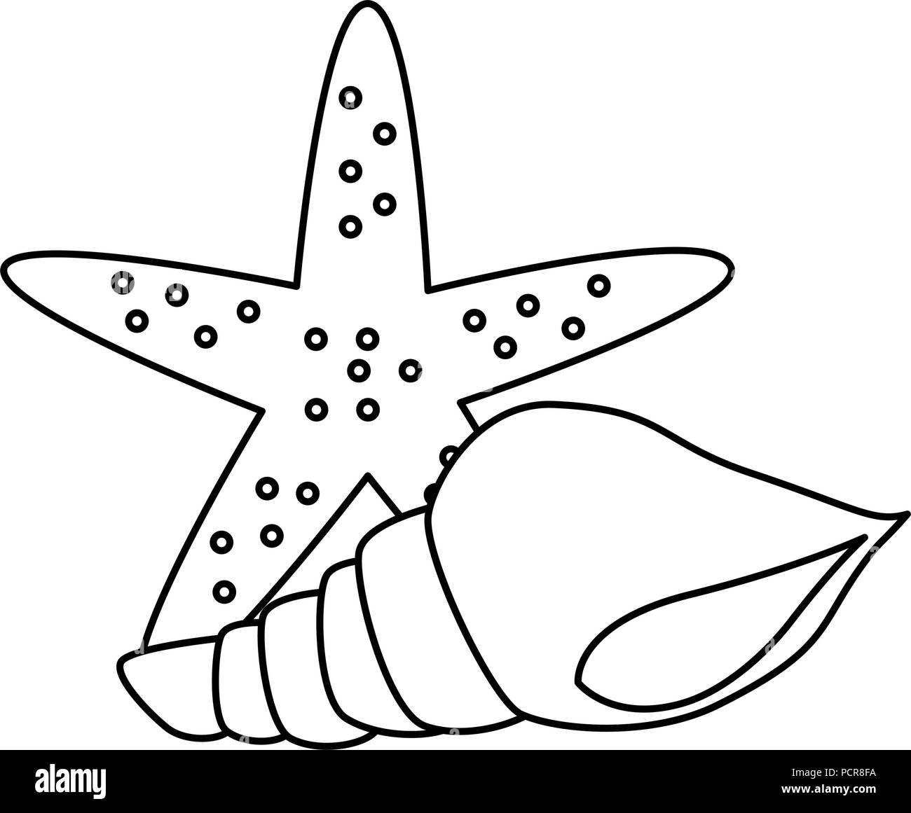 starfish with snail shell Stock Vector Image & Art - Alamy