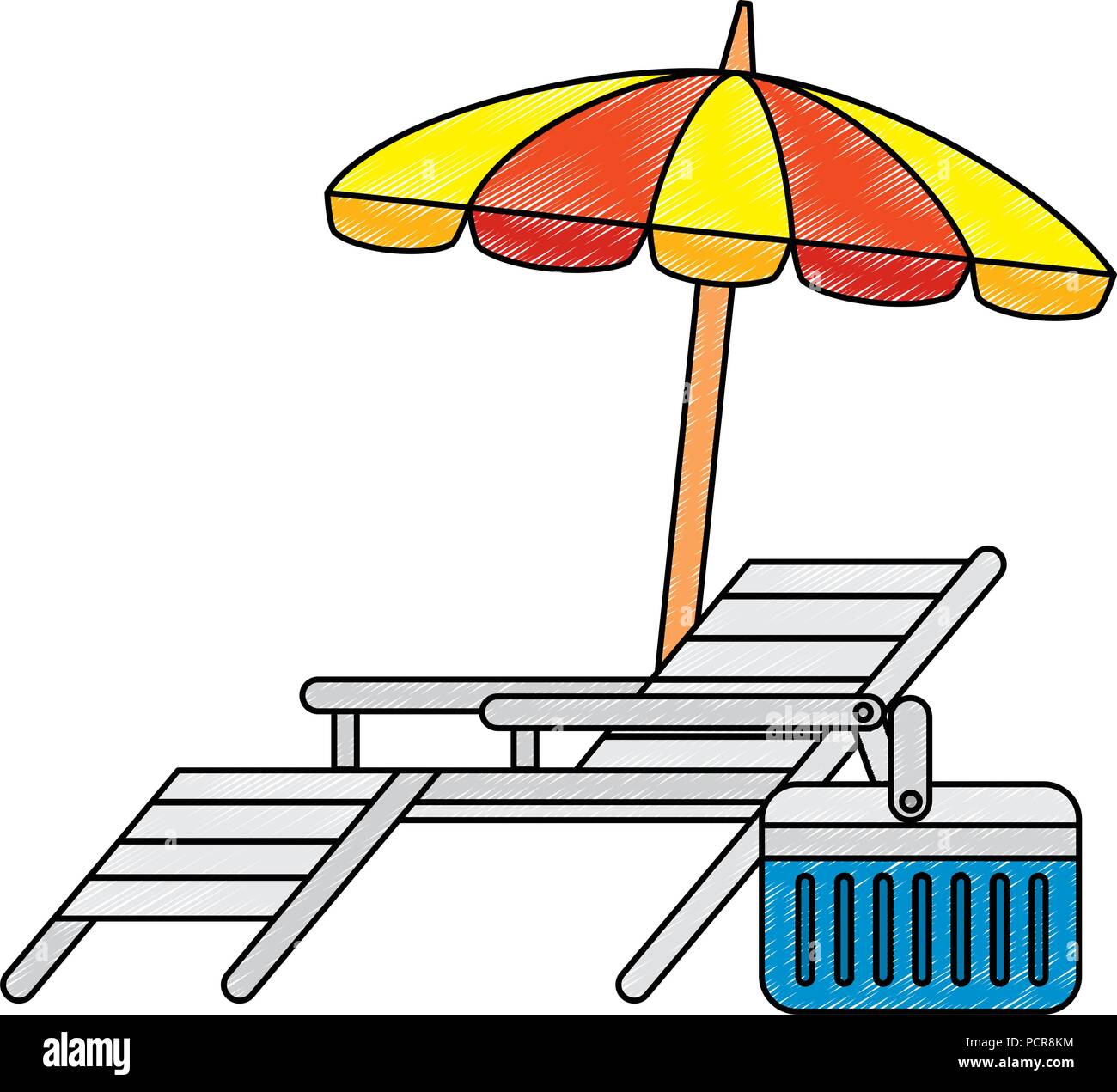 beach chair with umbrella Stock Vector Image & Art - Alamy