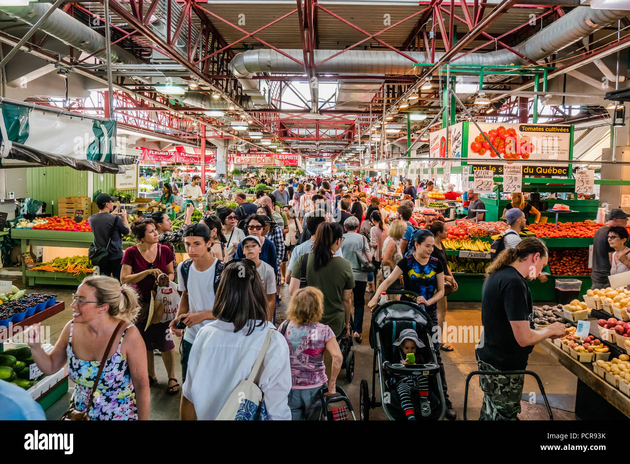 Jean Talon Market the largest farmers fresh produce market montreal canada Stock Photo