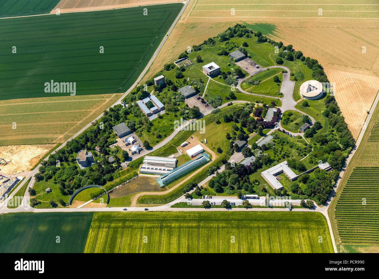 Project by Karl-Heinrich Müller, art collector, Langen Foundation, former NATO base in the middle of the lower Rhine landscape, art collection, cultural and art space project, Neuss, Rhineland, North Rhine-Westphalia, Germany Stock Photo