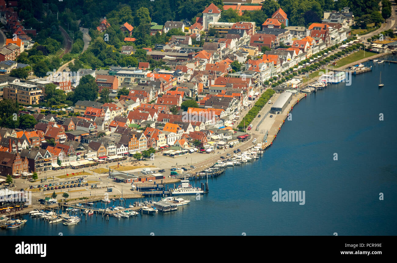 Old town and pier of Travemuende, Travemuende, Lubeck, Bay of Lübeck, Hanseatic city, Schleswig-Holstein, Germany Stock Photo