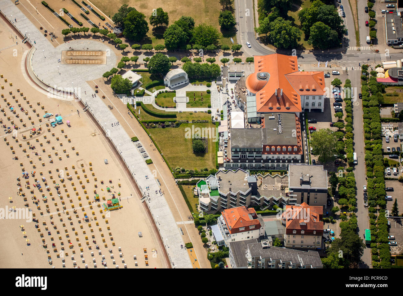 A-ROSA Travemünde, wellness hotel on the beach of Travemünde, Brodtener Ufer, Travemünde, Lübeck, Bay of Lübeck, Hanseatic city, Schleswig-Holstein, Germany Stock Photo