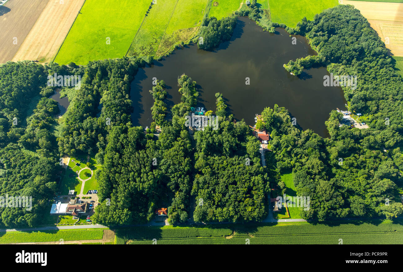 Hücker Moor Lake, recreational facility in Spenge, Spenge city limits Bünde, East Westphalia, North Rhine-Westphalia, Germany Stock Photo