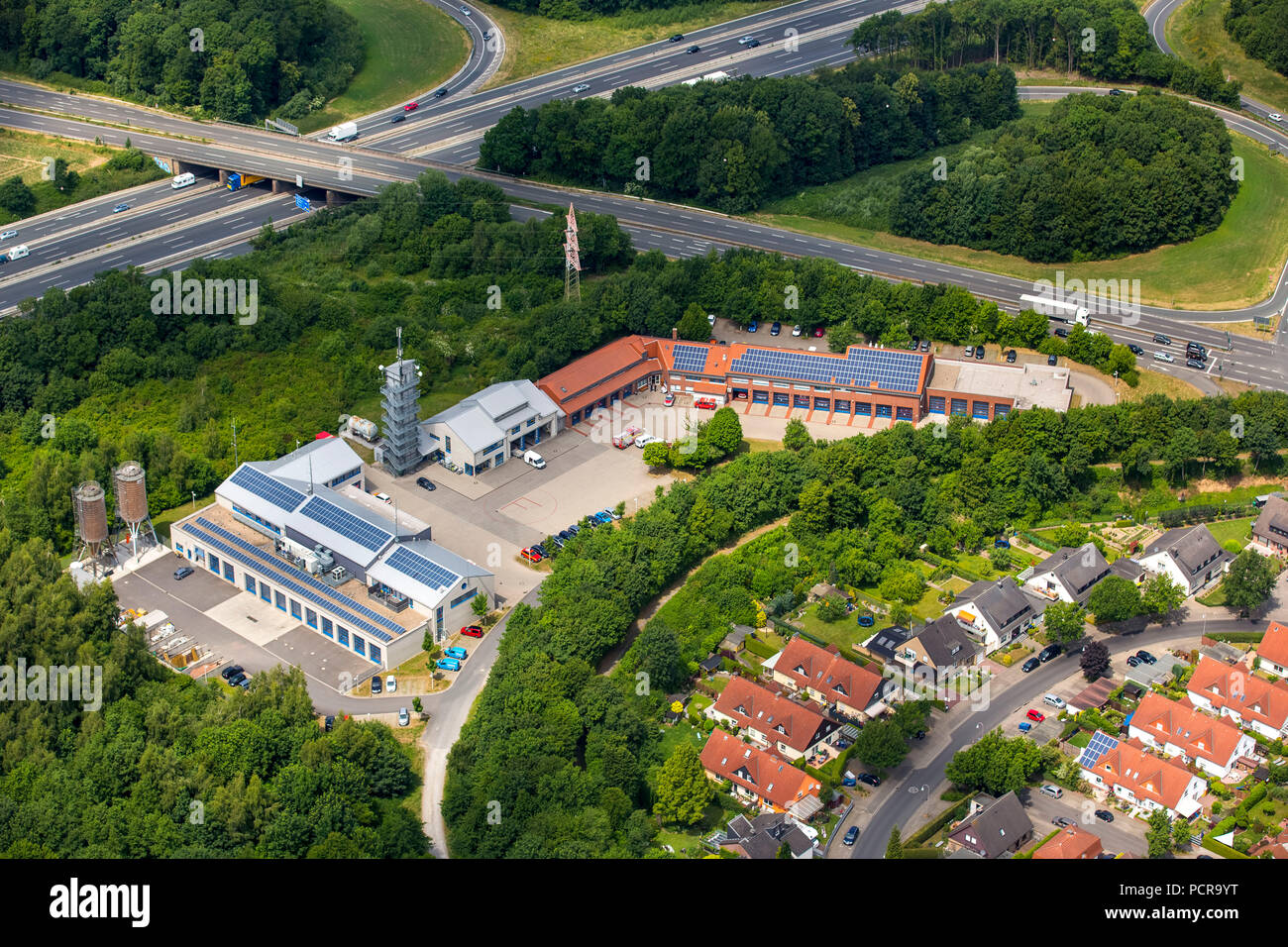 Fire Service Center Unna at Florianstrasse, Unna, Ruhr area, North Rhine-Westphalia, Germany Stock Photo