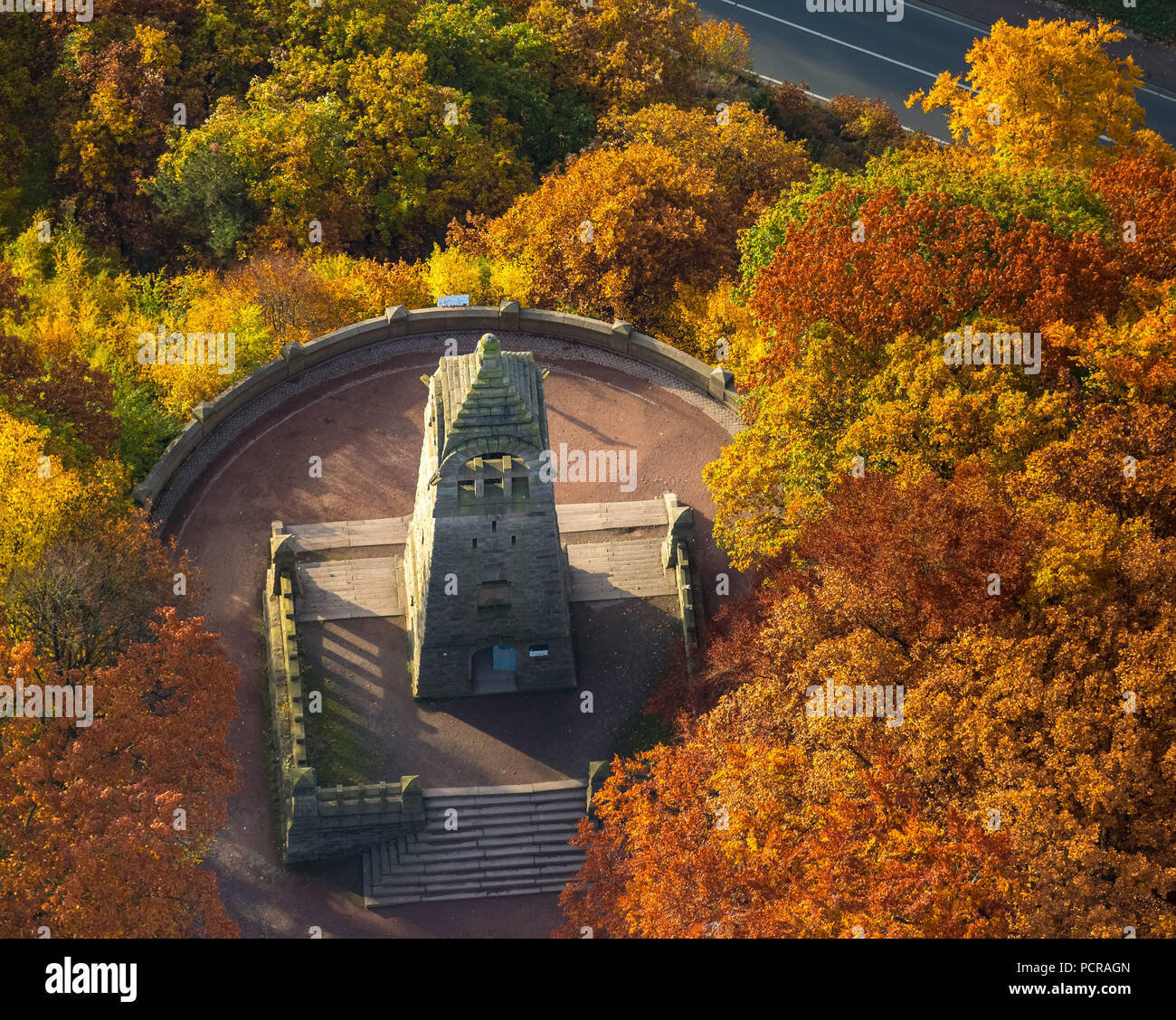 Berger monument in the recreational area Hohenstein, Witten, Ruhr area, North Rhine-Westphalia, Germany Stock Photo