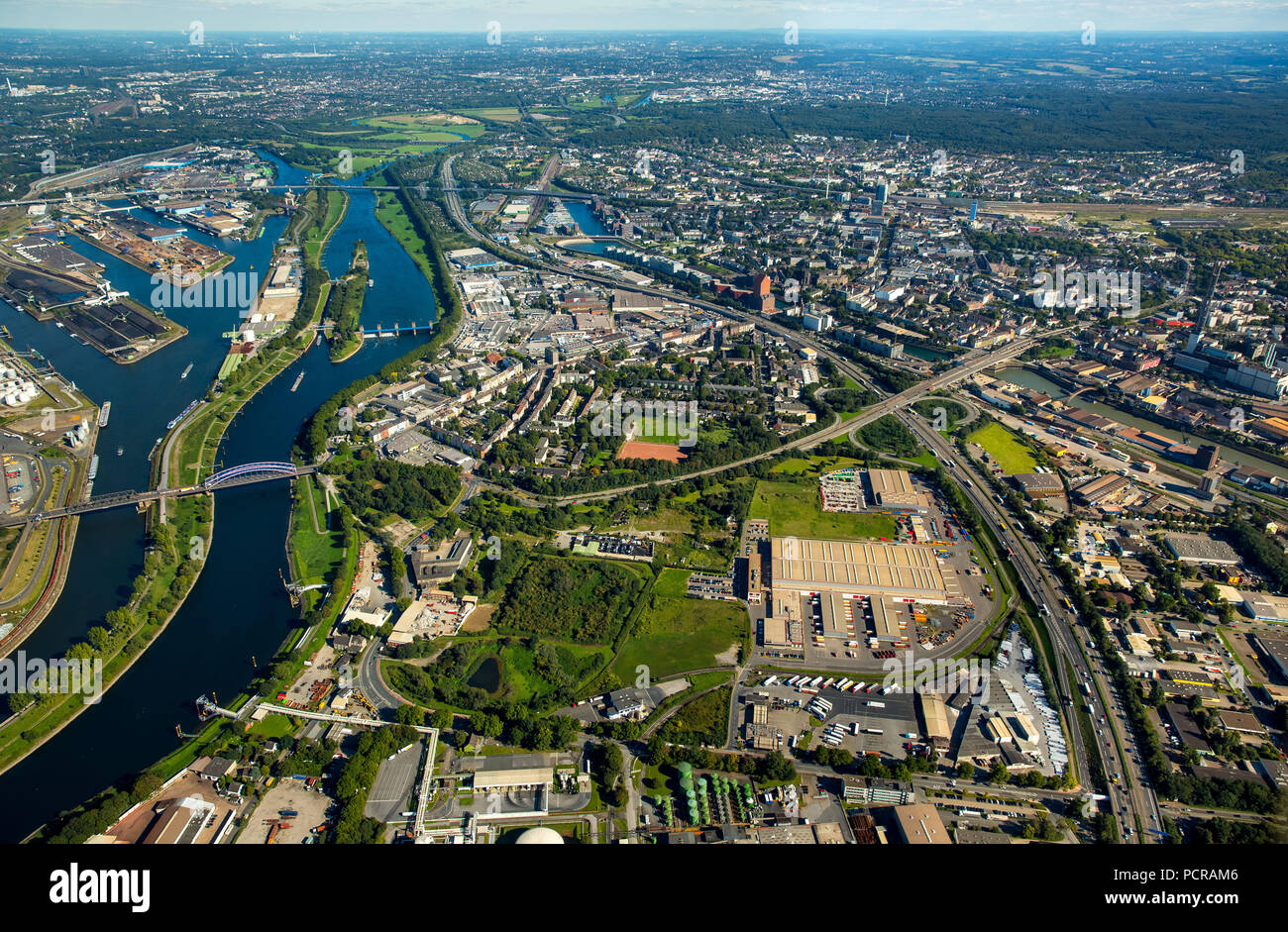 Kasseler Feld, Rhine, Duisport, Duisburg, Ruhr area, North Rhine-Westphalia, Germany Stock Photo