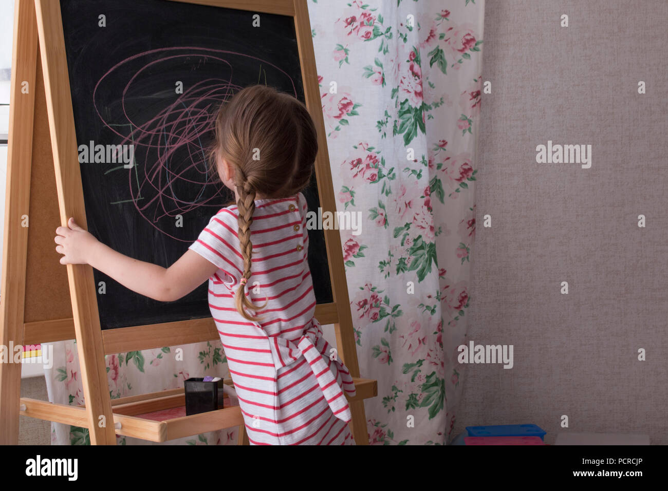 Child blackboard chalk write writing hires stock photography and