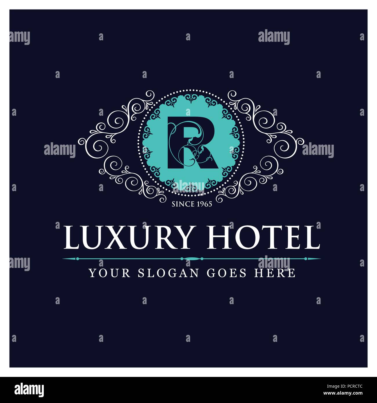 Luxury hotel design with logo and typography vector Stock Vector Image