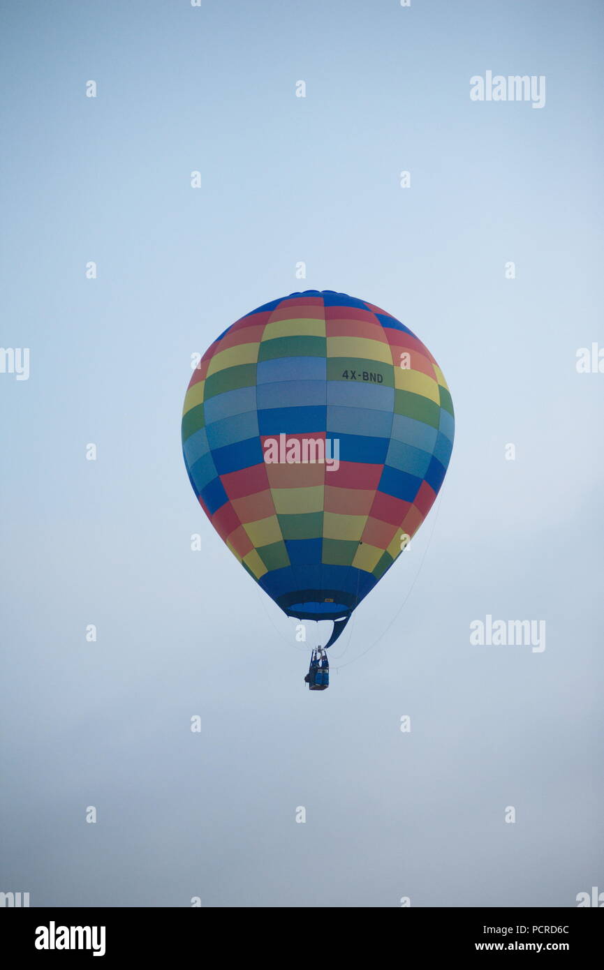 colorful hot air balloons against a blue sky Stock Photo - Alamy