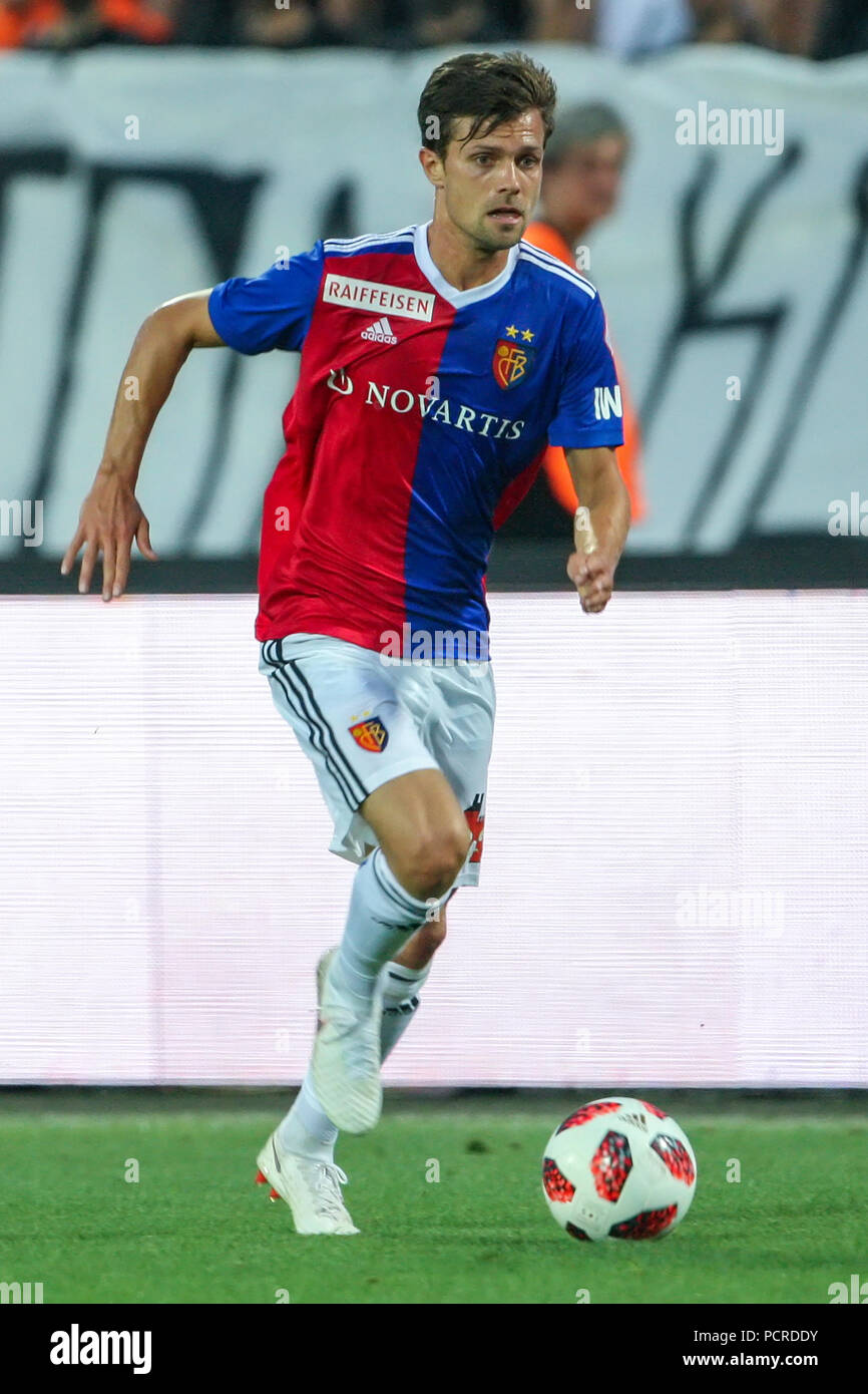 Thessaloniki, Greece - July 24, 2018: Player of Basel Valentin Stocker in action during the UEFA Champions League Second qualifying round , 1st  match Stock Photo
