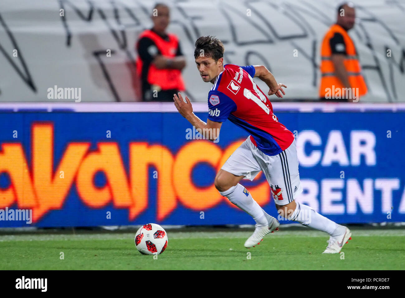 Thessaloniki, Greece - July 24, 2018: Player of Basel Valentin Stocker in action during the UEFA Champions League Second qualifying round , 1st  match Stock Photo
