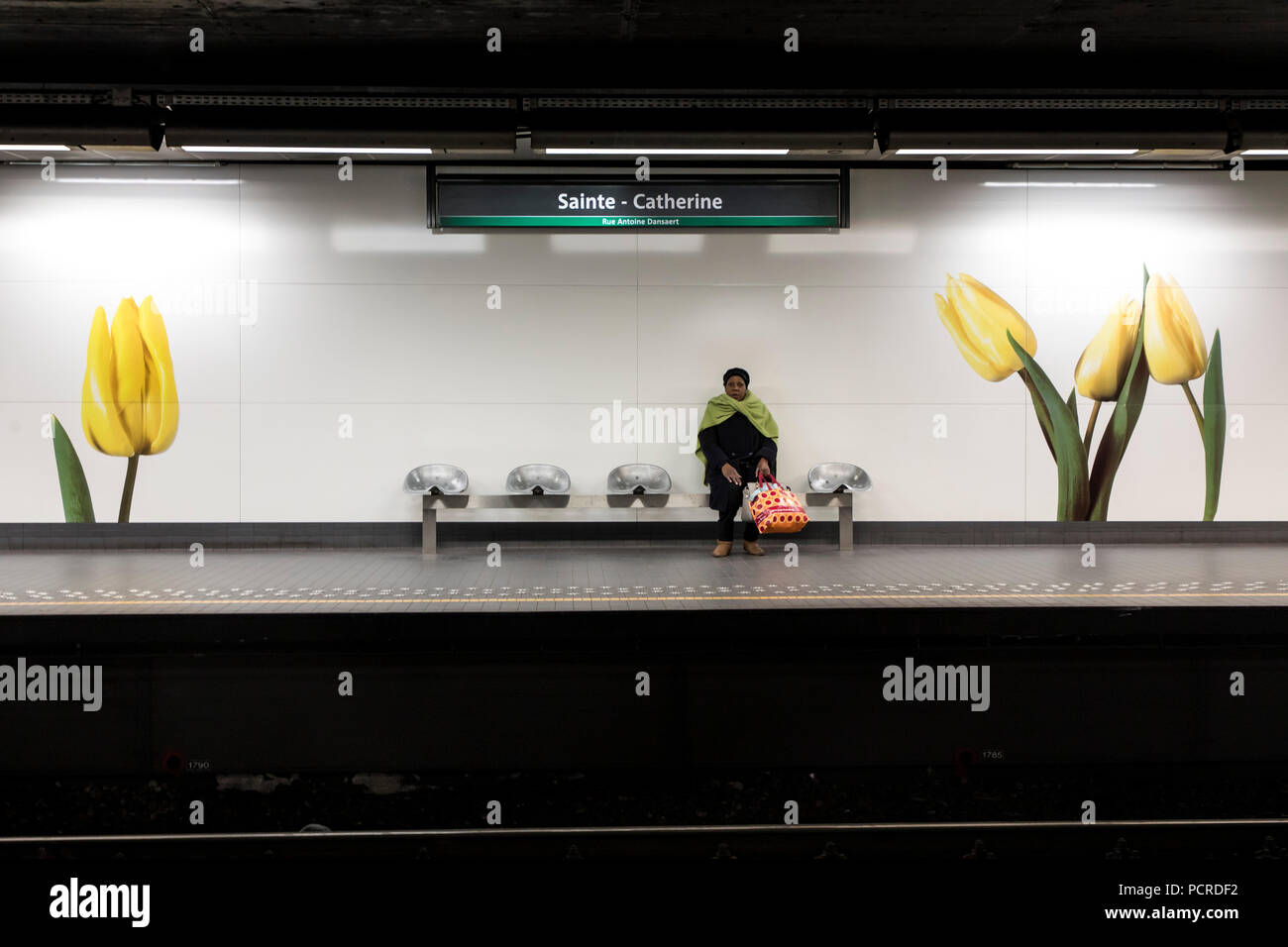 Metro station SainteCatherine, Brussels, Belgium Stock Photo Alamy