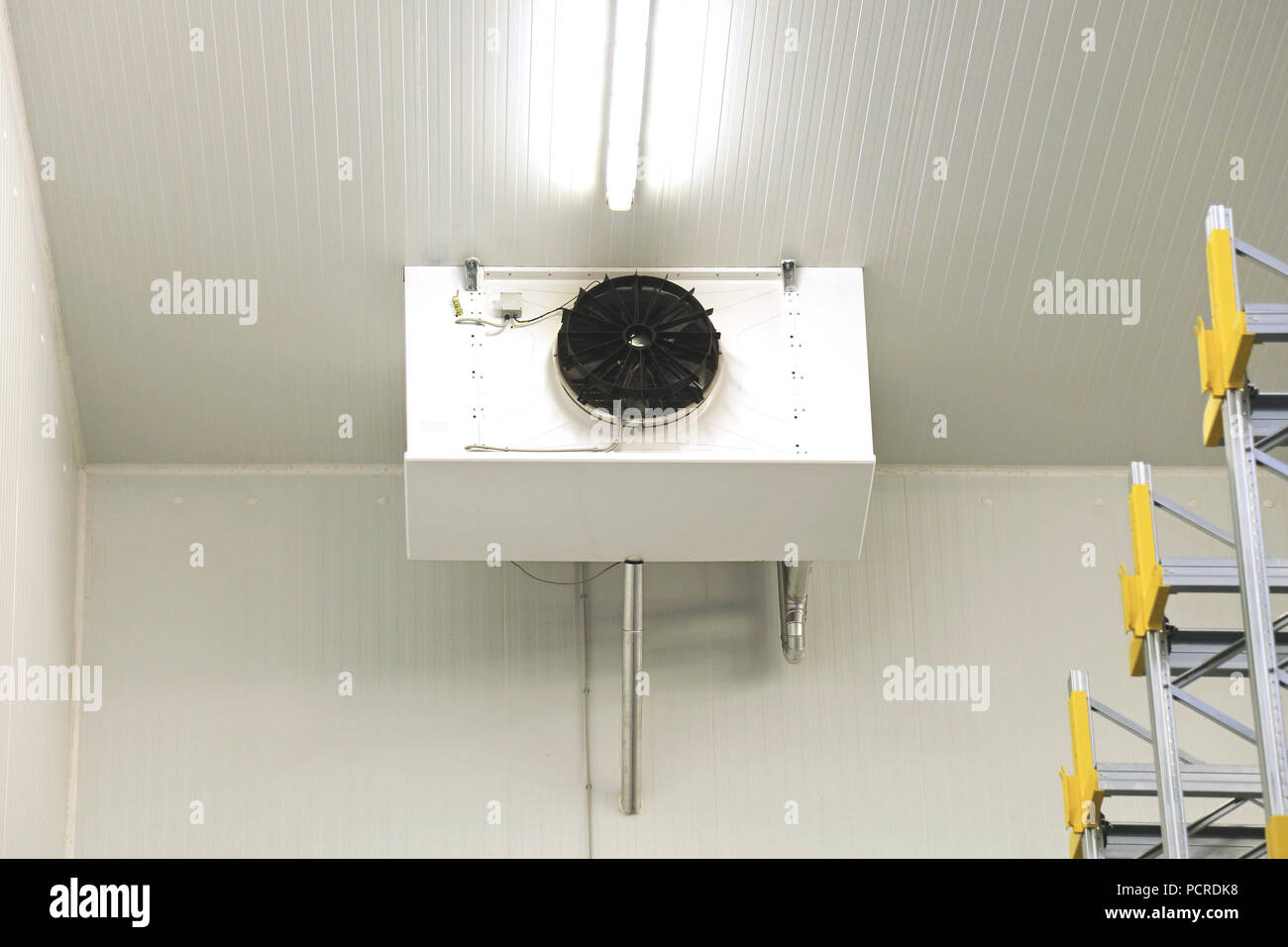 Industrial air conditioner refrigeration cooling system in warehouse Stock Photo