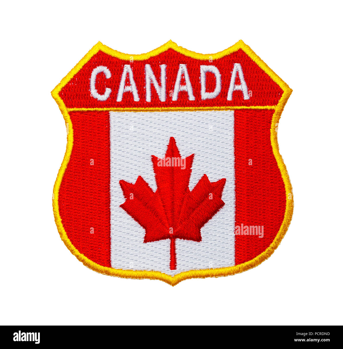 Canadian Flag Patch Isolated on a White Background. Stock Photo