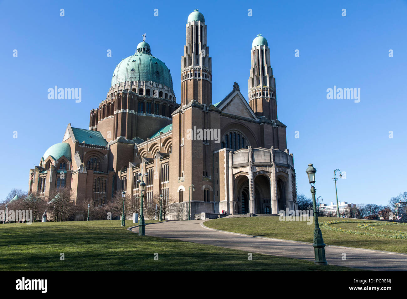 Church of the National Basilica of the Sacred Heart, Basilique Nationale du SacrŽ-CÏur, Basilica of Koekelberg, Brussels, Stock Photo
