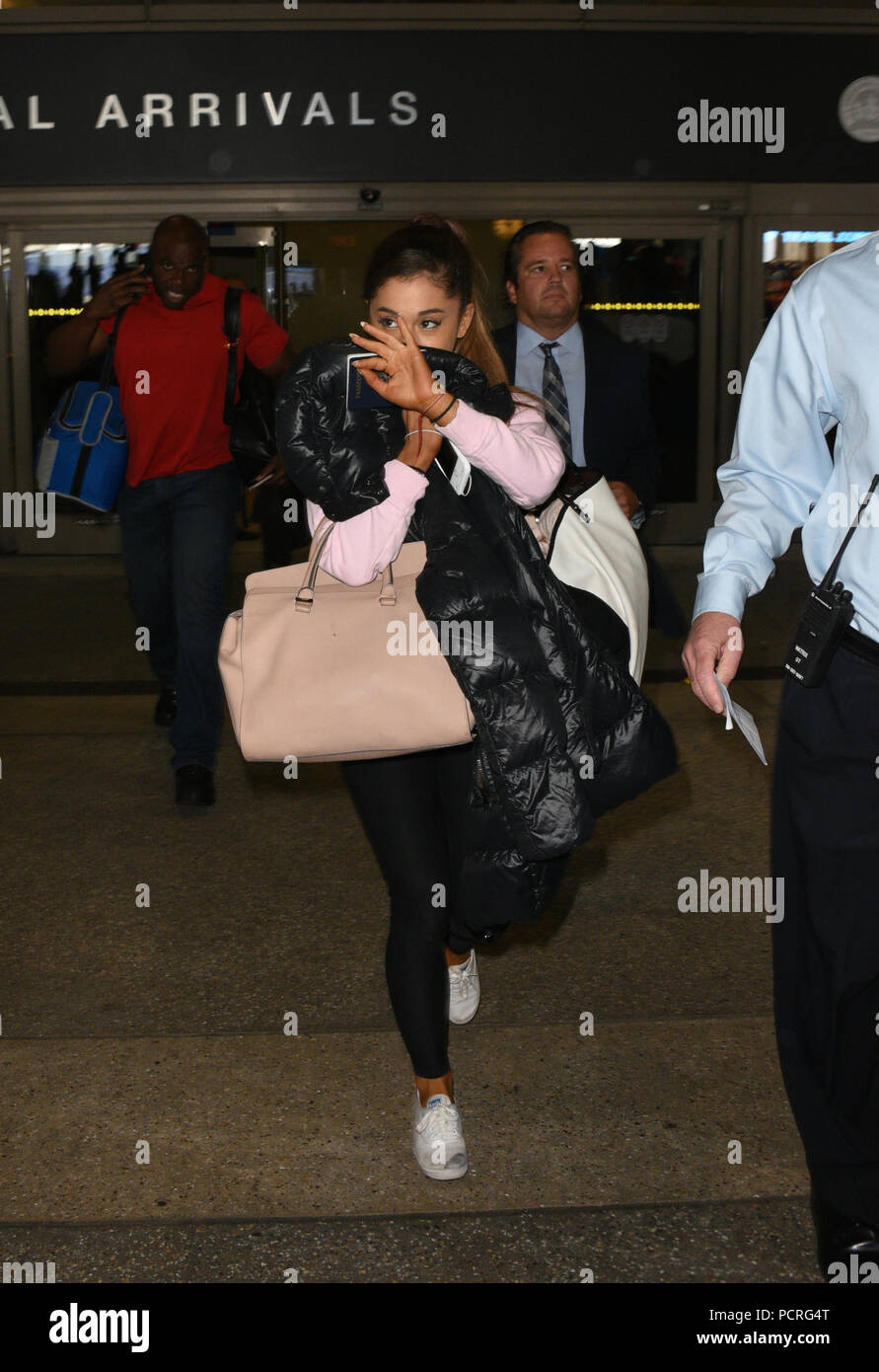 LOS ANGELES, CA - JULY 03: Ariana Grande was feeling coy and maybe