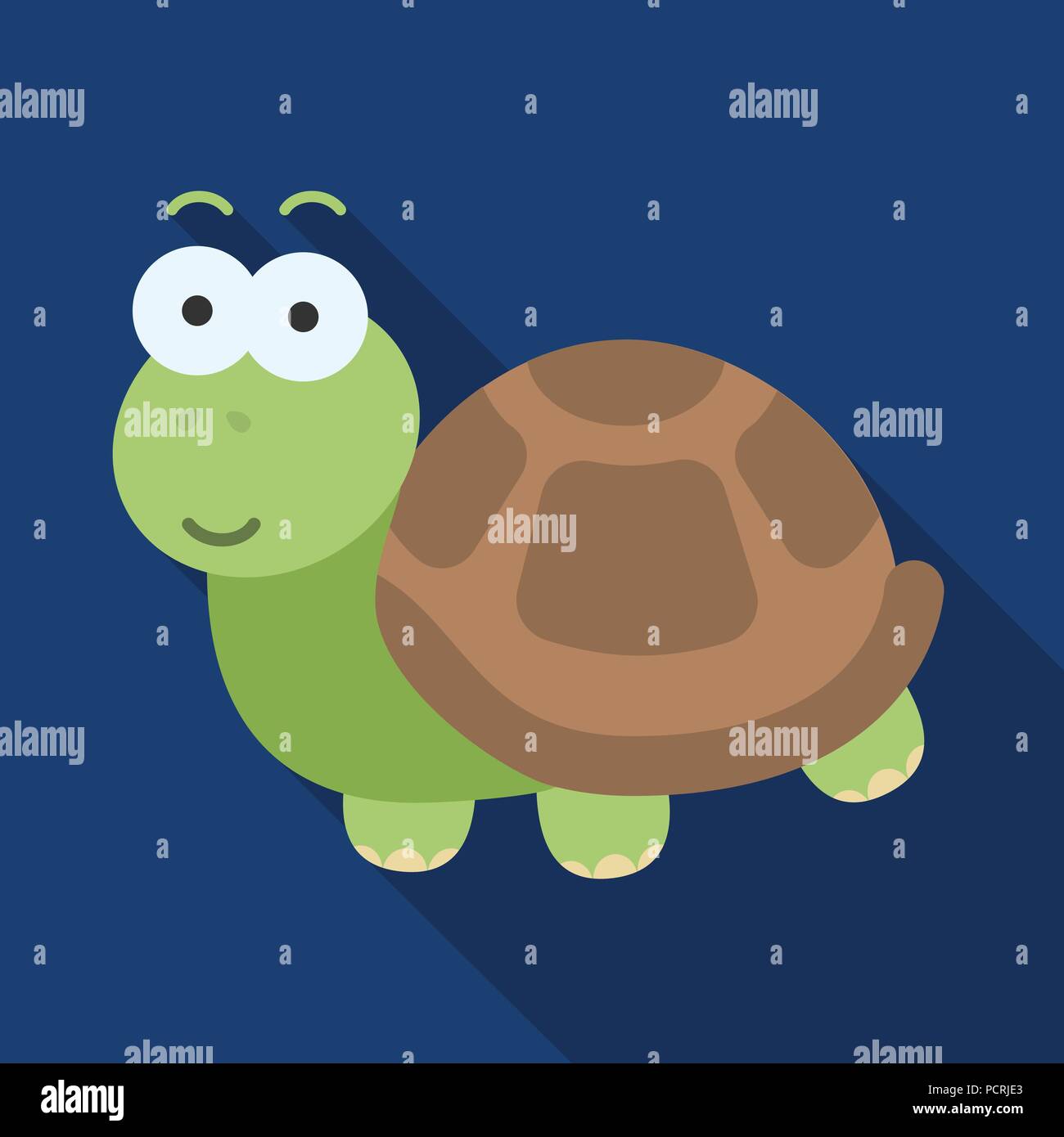Turtle icon in flat style isolated on white background. Toys one symbol ...