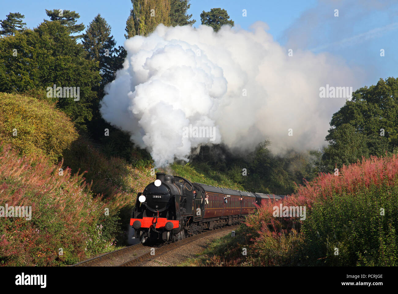 31806 heads away from Bridgnorth on the Severn Valley Railway on the 22.9.12 Stock Photo