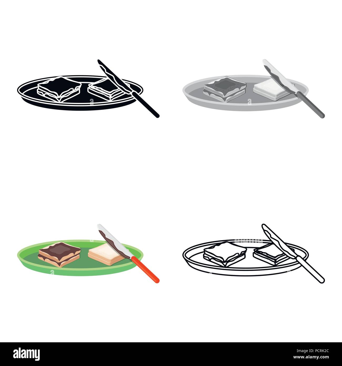 Tasty food, a sandwich with chocolate.Food single icon in cartoon style vector symbol stock