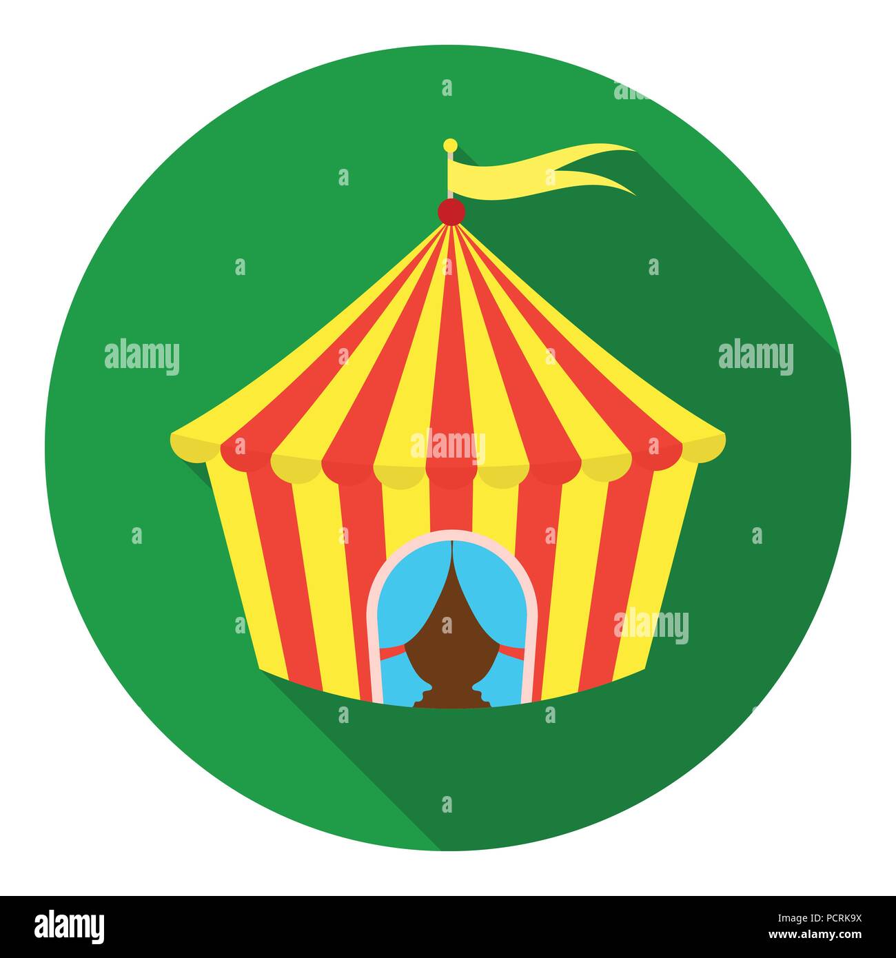 Circus tent icon in flat style isolated on white background. Circus ...