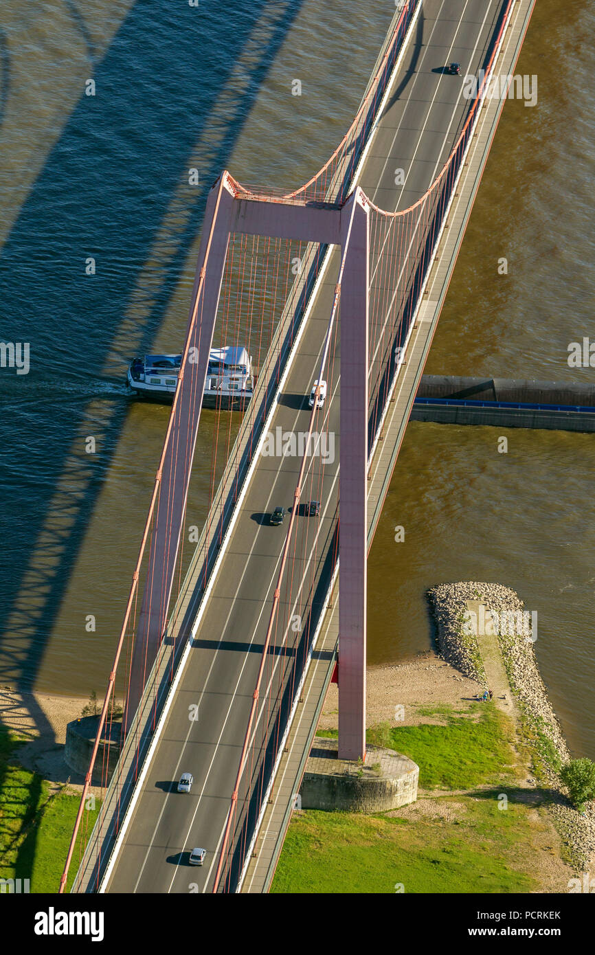 Emmerich bridge over the Rhine, aerial view of Emmerich on the Rhine River, Lower Rhine Stock Photo