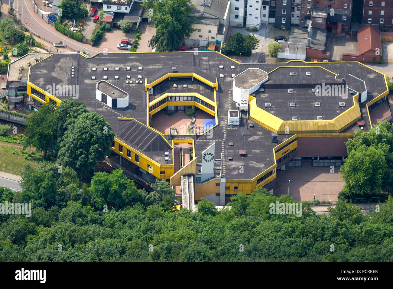 Haus Ennepetal, event centre, aerial view of Ennepetal Stock Photo