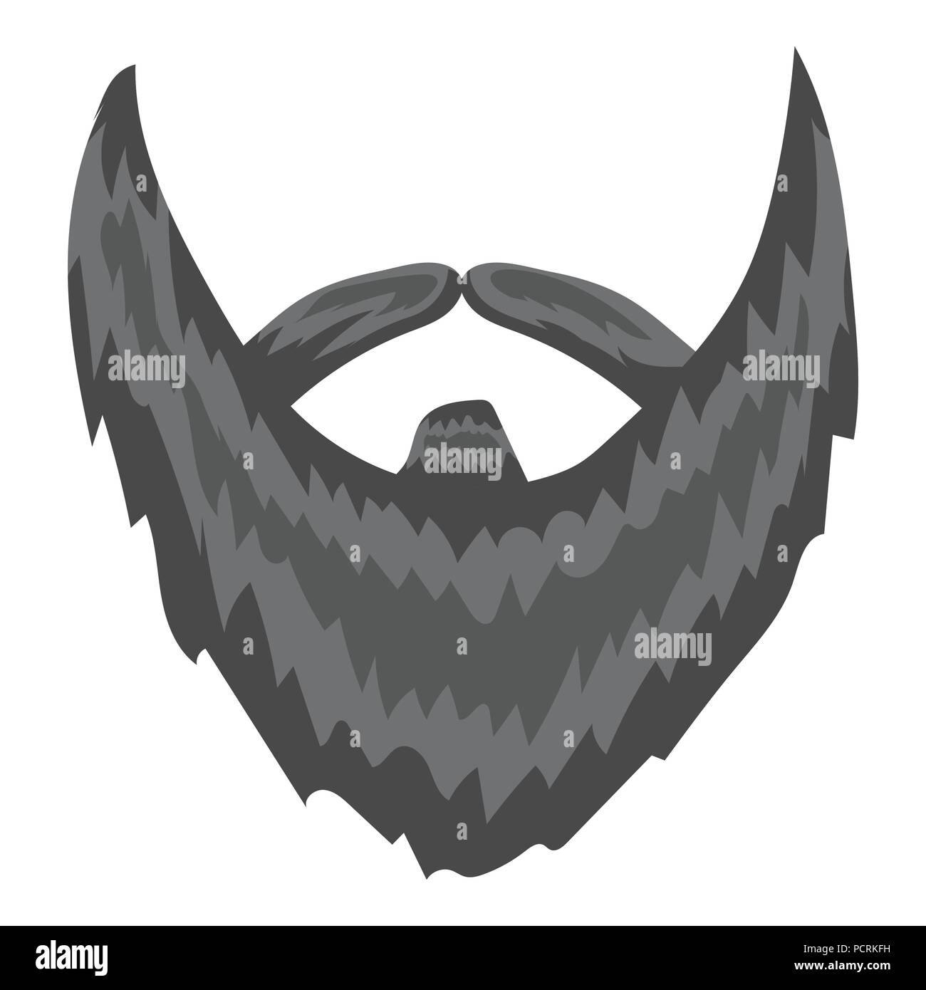 Man's beard icon in monochrome style isolated on white background