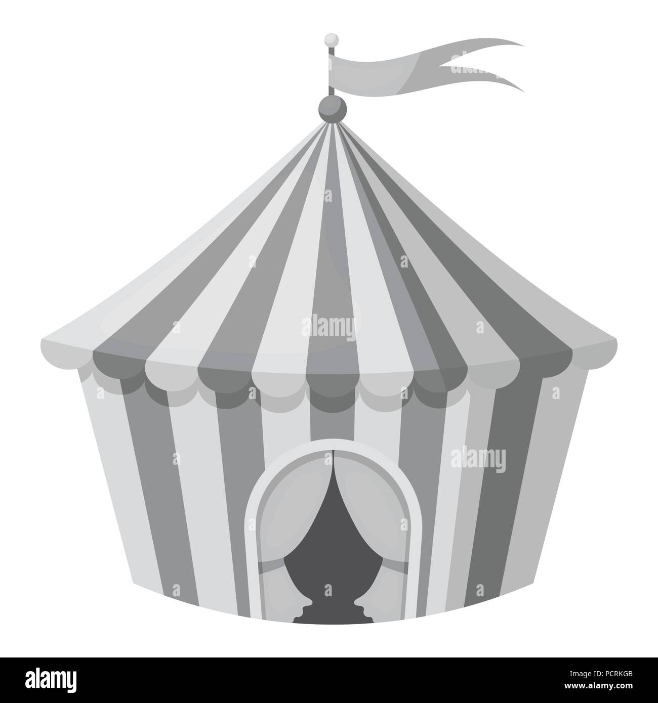 Circus tent icon in monochrome style isolated on white background ...