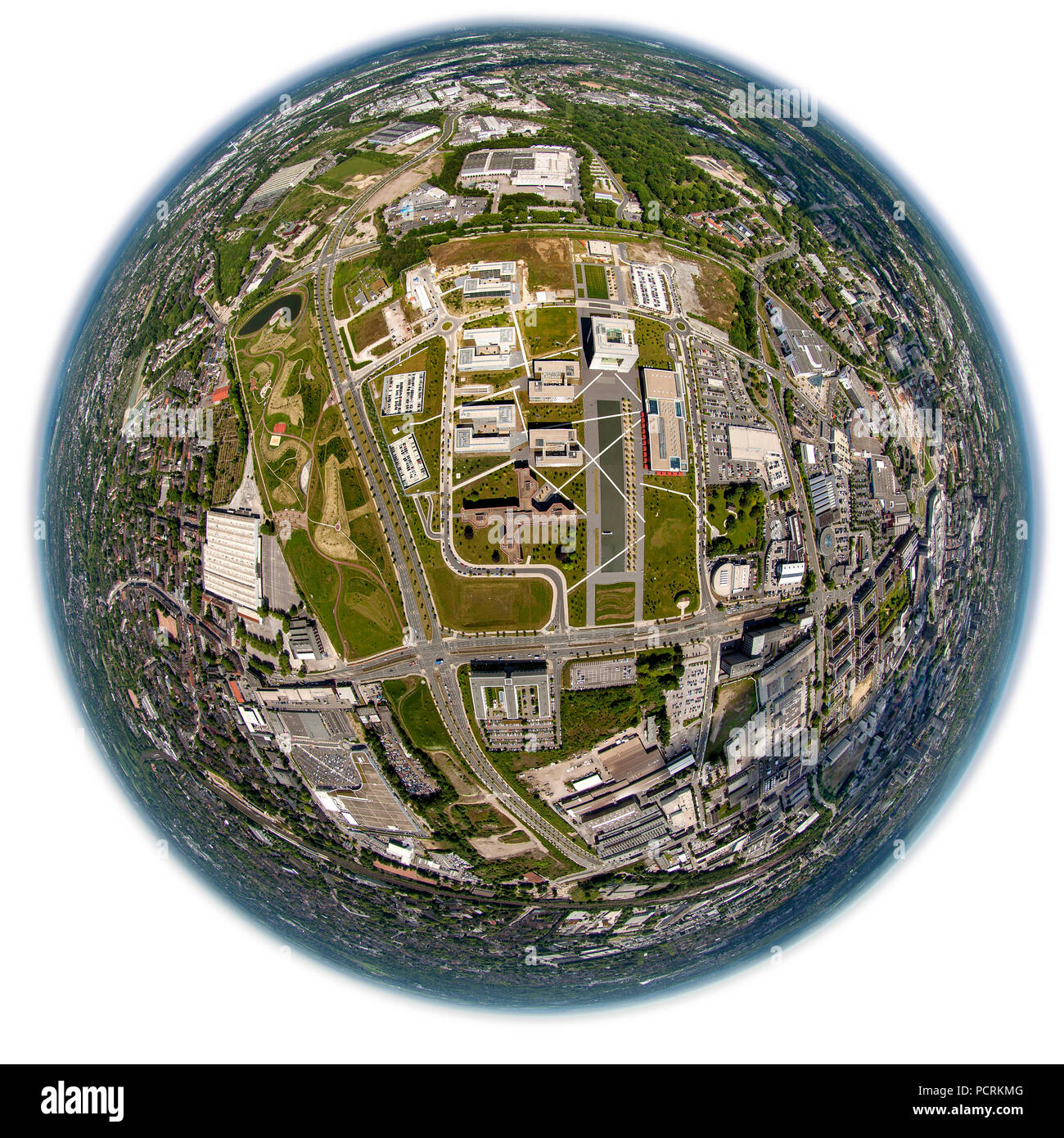 ThyssenKrupp Belt, ThyssenKrupp Essen Headquarters, ThyssenKrupp-Park, Essen, Ruhr area Stock Photo