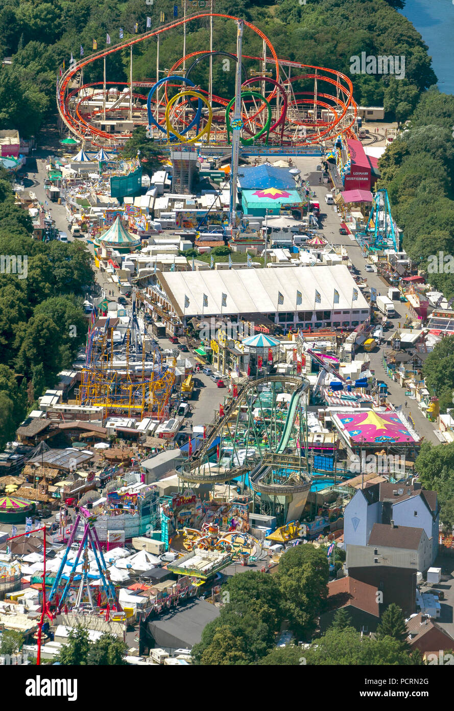 Fairground Crange, Cranger Kirmes, aerial photo of Herne, aerial photo Stock Photo