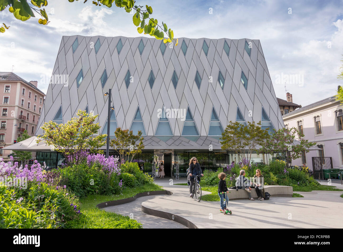 New building of the Ethnographic Museum MEG, Geneva, Canton of Geneva, Western Switzerland, Switzerland Stock Photo