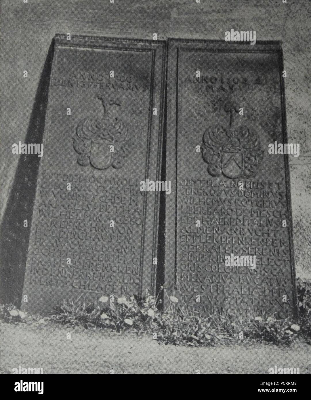 Alme Grabplatten Aufnahme von 1914. Stock Photo