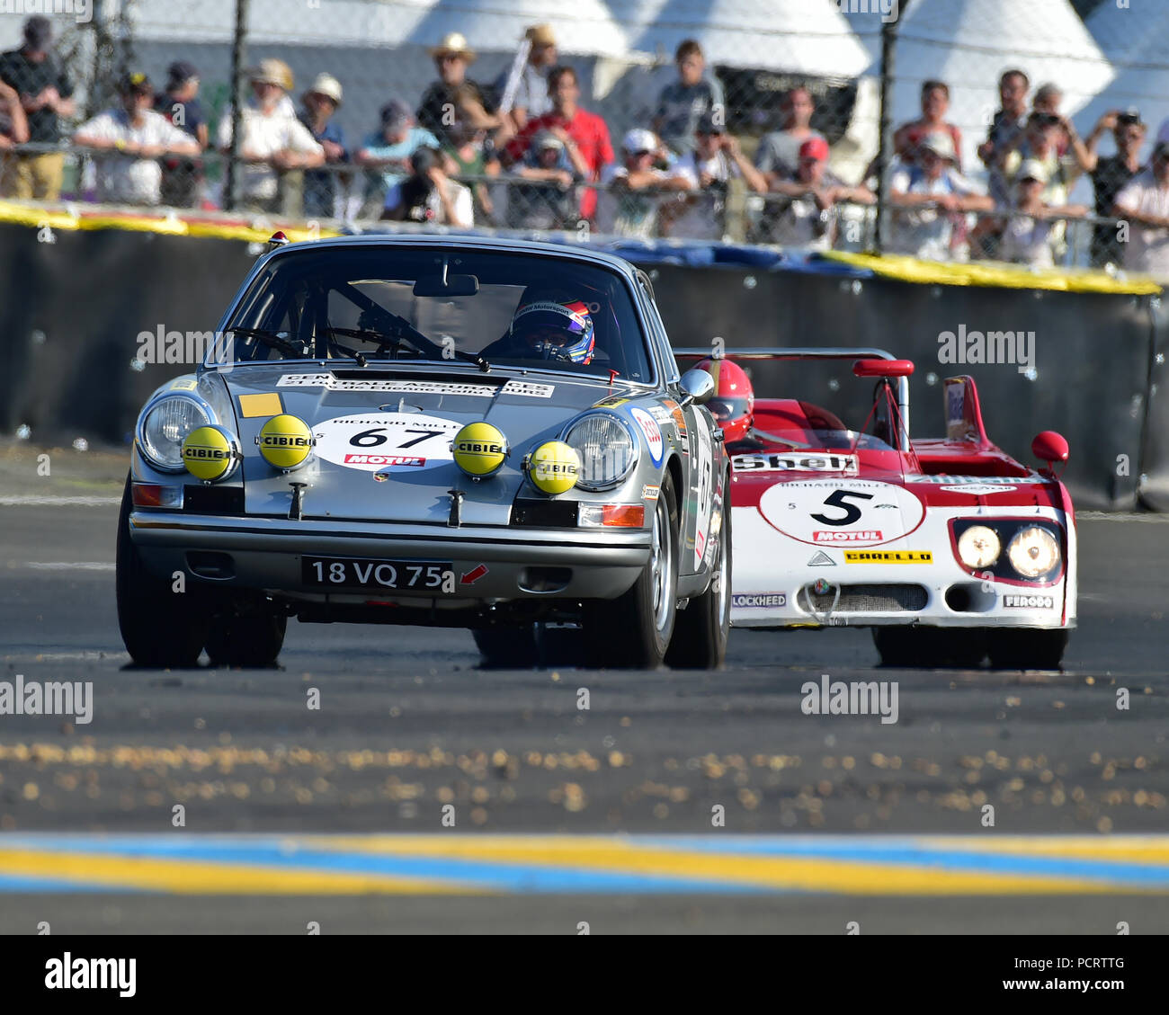 Photo Ancienne 1966, Porsche 911 S, Le Mans, Pilotes Jacques Dewes, Jean Kerguen, J Franc