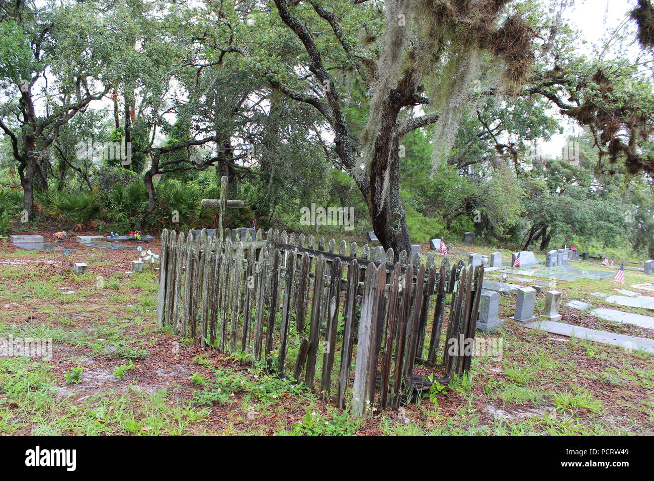 Cedar Key Cemetery, est 1886. Stock Photo