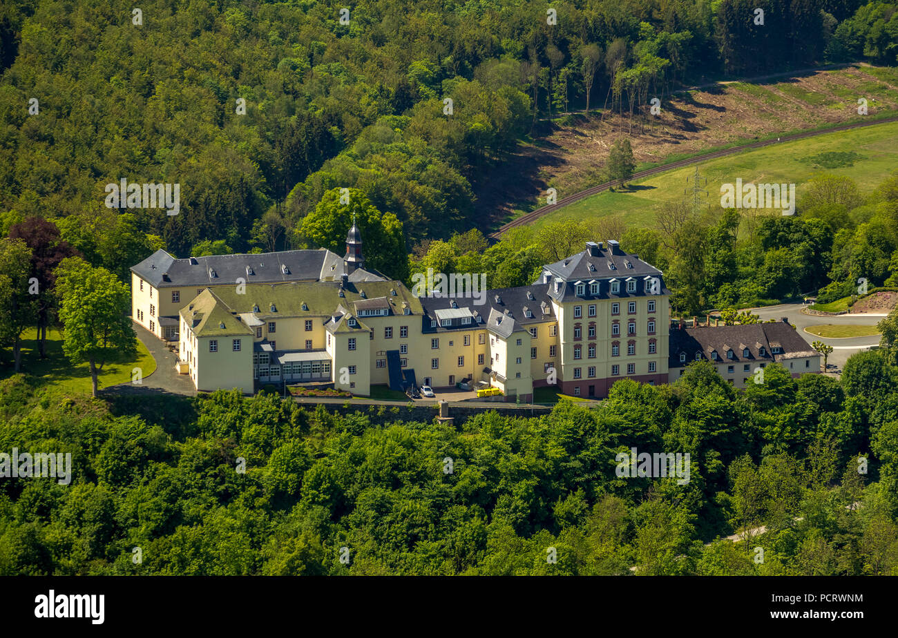 Wittgenstein Castle, Wittgenstein Castle, aerial view, Bad Laasphe, Siegen-Wittgenstein, North Rhine-Westphalia, Germany Stock Photo