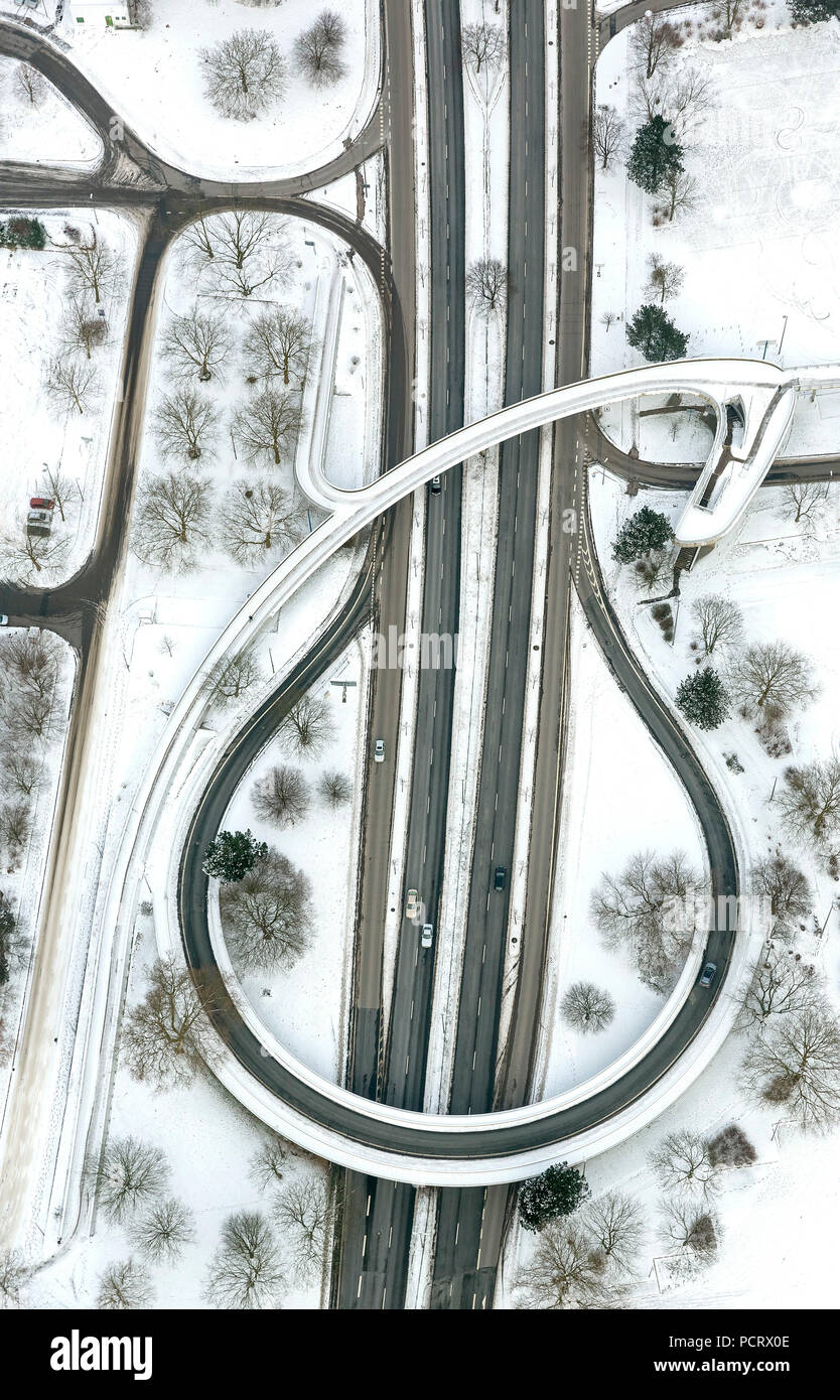 Aerial view, Ardeystraße L684 with bridge near Westfalenstadion, Dortmund, Ruhr area, North Rhine-Westphalia, Germany, Europe Stock Photo