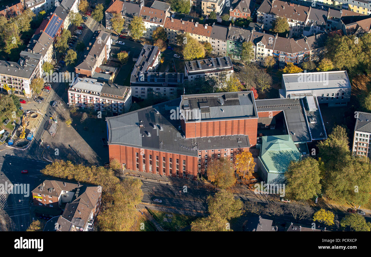Aerial view, theater Bochum on the Koenigsallee, Bochum, Ruhr area, North Rhine-Westphalia, Germany, Europe Stock Photo
