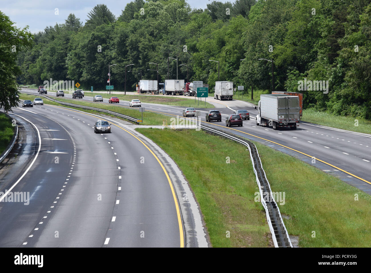A Truck Weigh Station on Interstate 26 in North Carolina Stock Photo